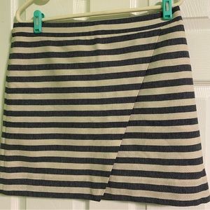 🧹4️⃣ for $20 J.Crew Crossover wrap mini skirt blue and white stripe size S